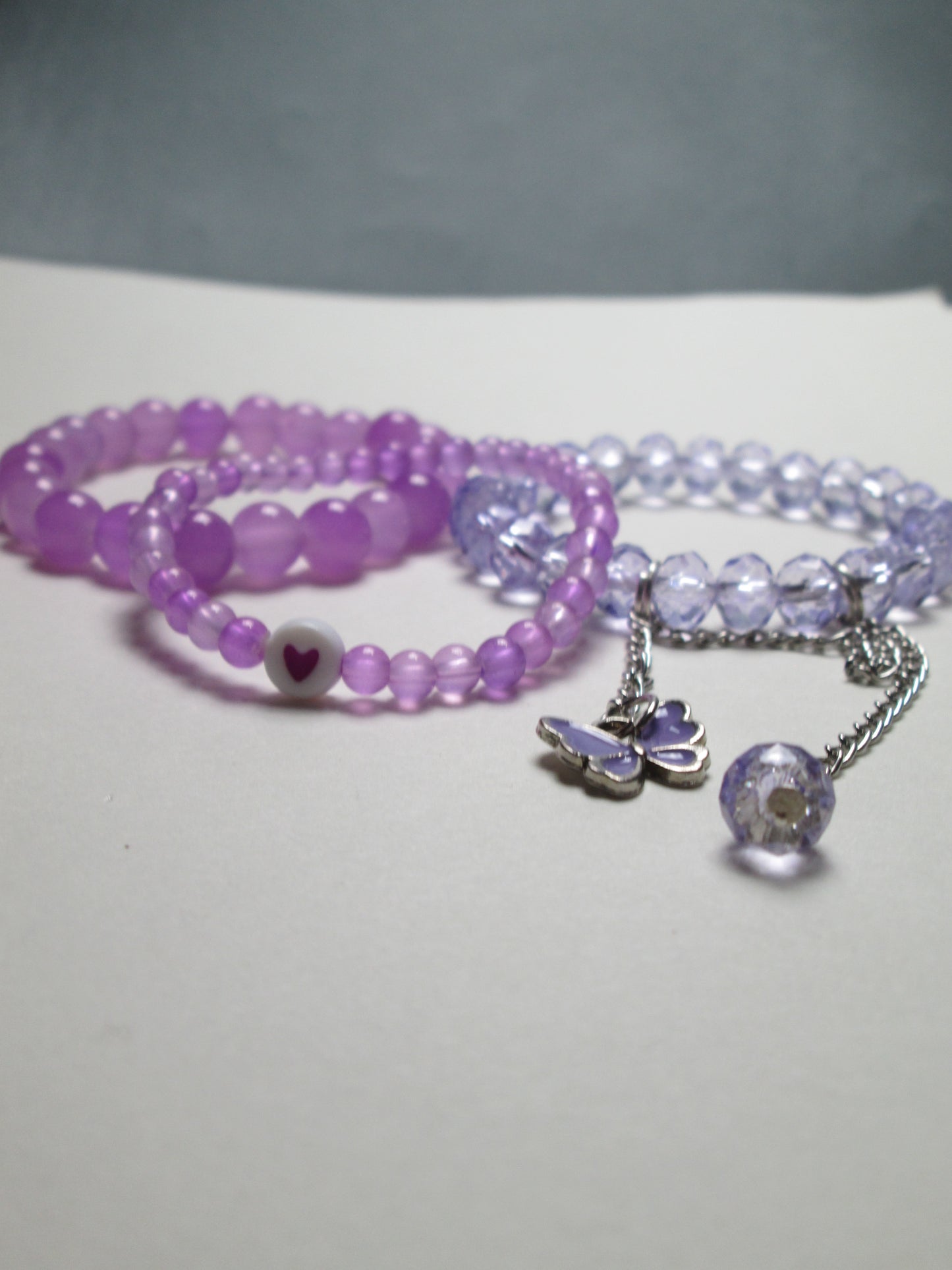 Lavender Dreams – 3-Piece Beaded & Crystal Bracelet Set + 1 FREE GIFT