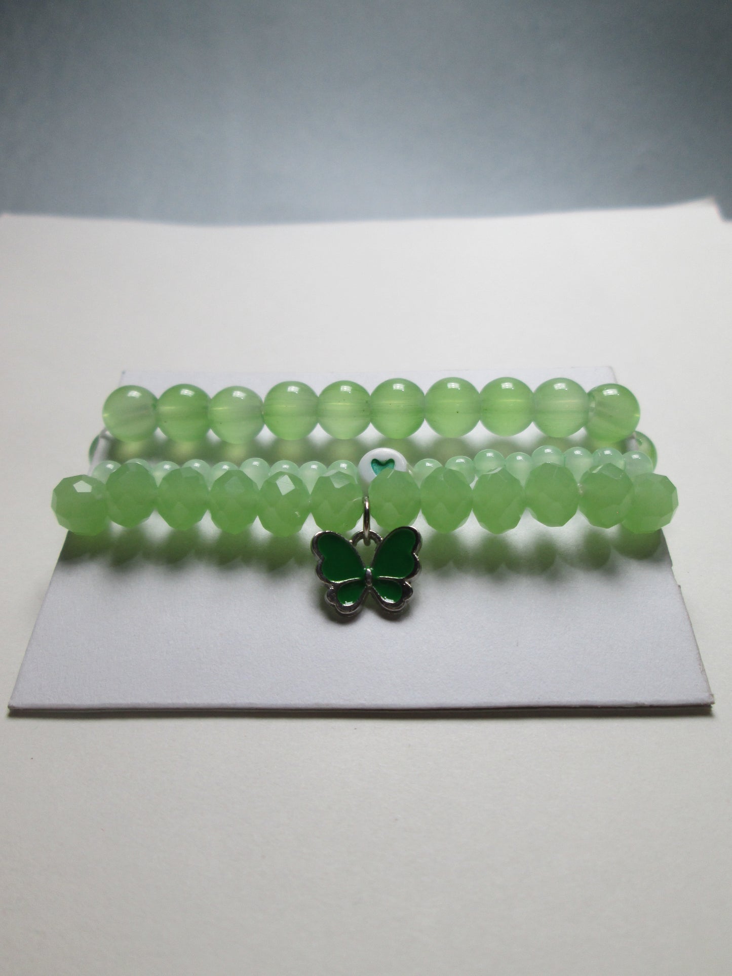 3-Pair Butterfly Adjustable Bracelet Deal | Crystal & Beaded Sets in Lavender, Green & White + 2 FREE GIFT