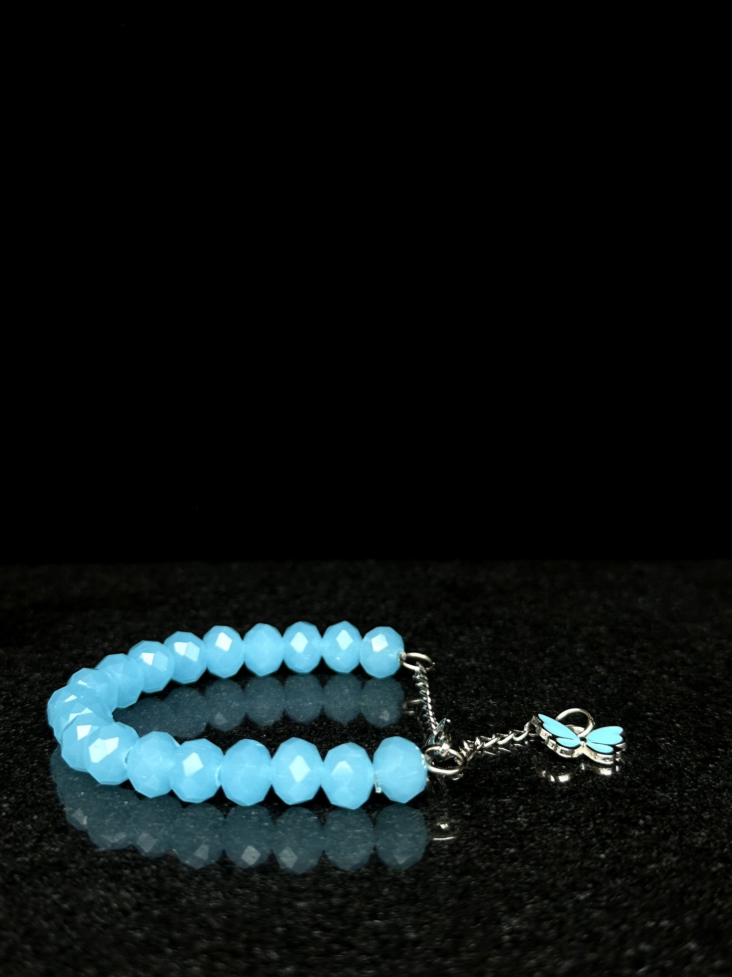 Sky Blue Butterfly Beaded Bracelet + 1 FREE GIFT