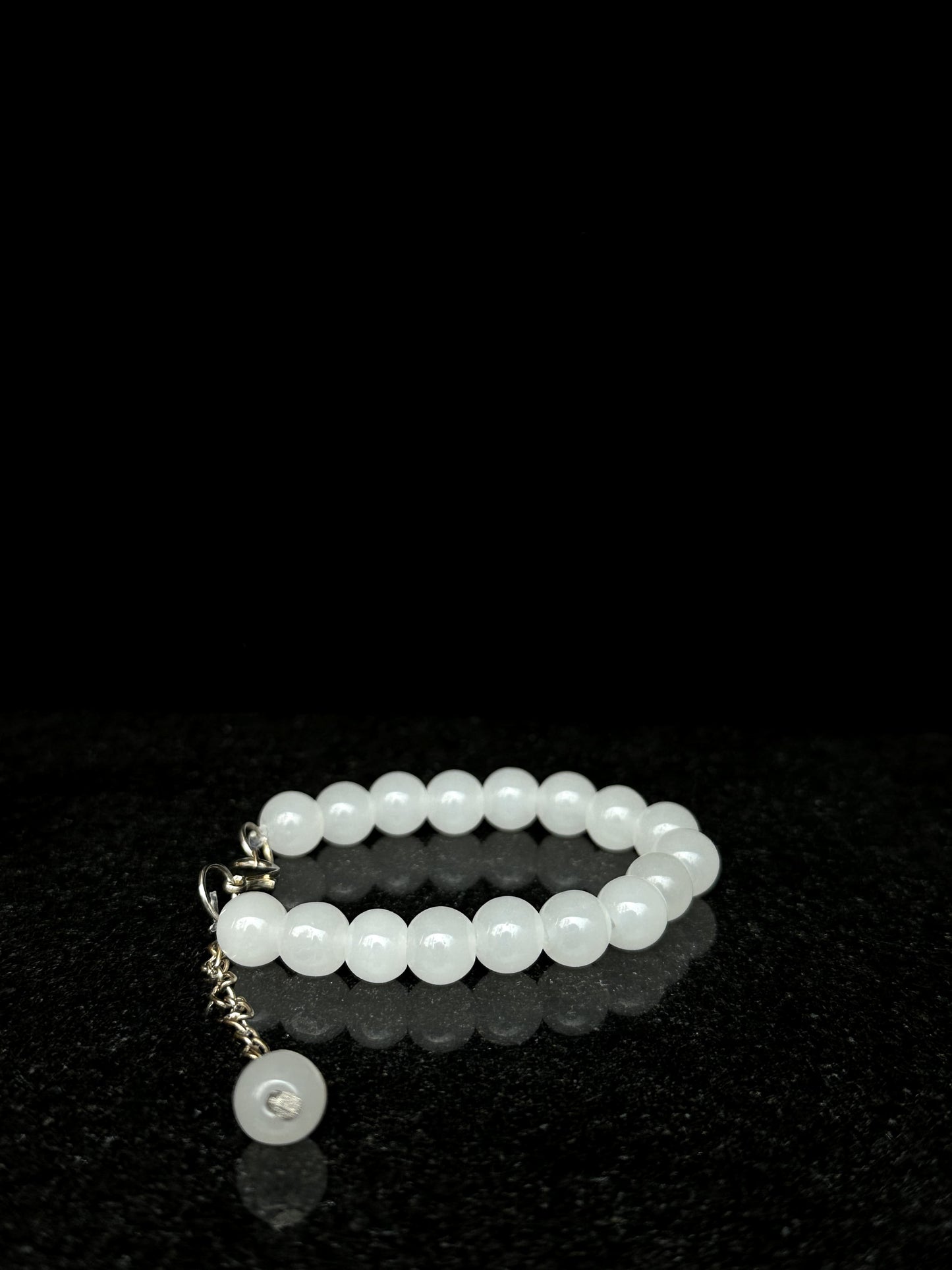 White Beaded Adjustable Bracelet + 1 FREE GIFT