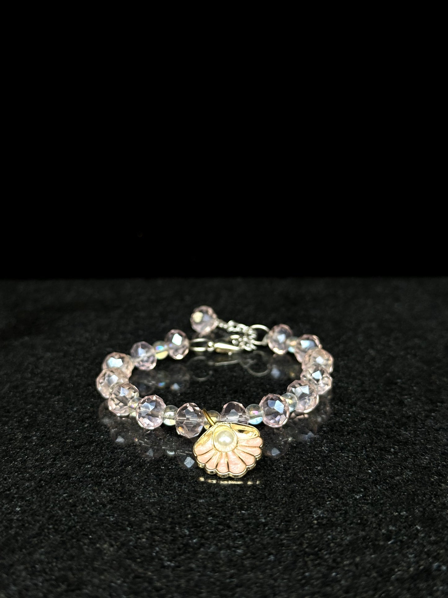 Blush Crystal Seashell Charm Bracelet + 1 FREE GIFT