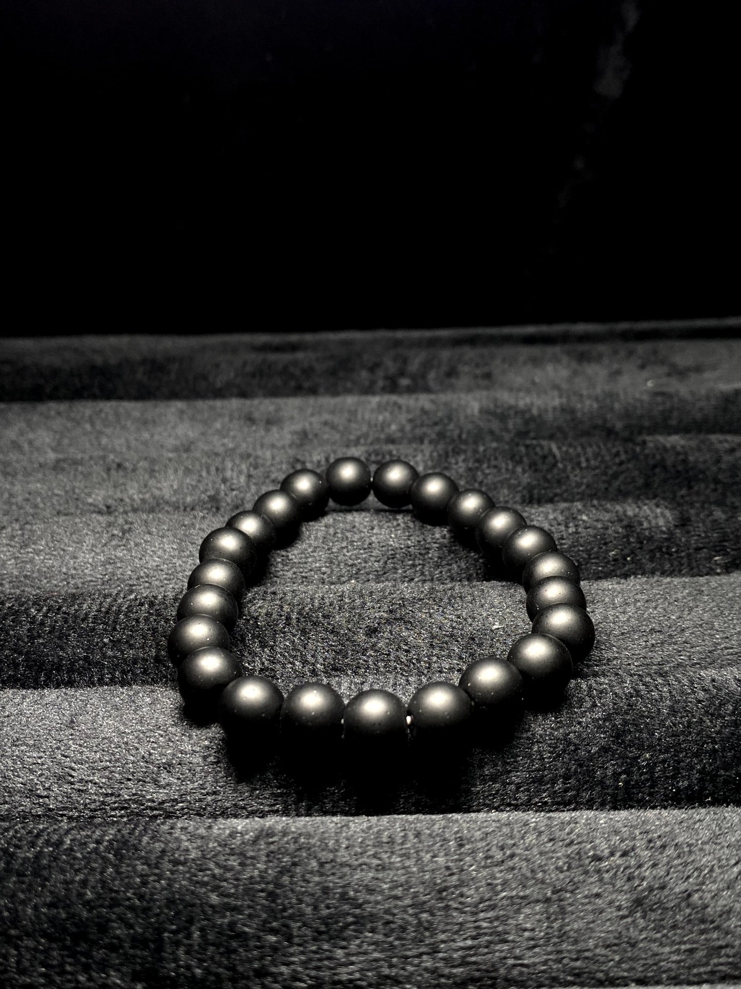 Matte Black Bead Bracelet + 1 FREE GIFT