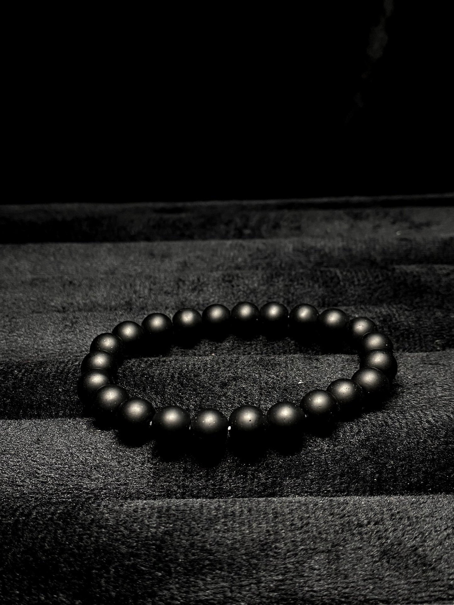 Matte Black Bead Bracelet + 1 FREE GIFT