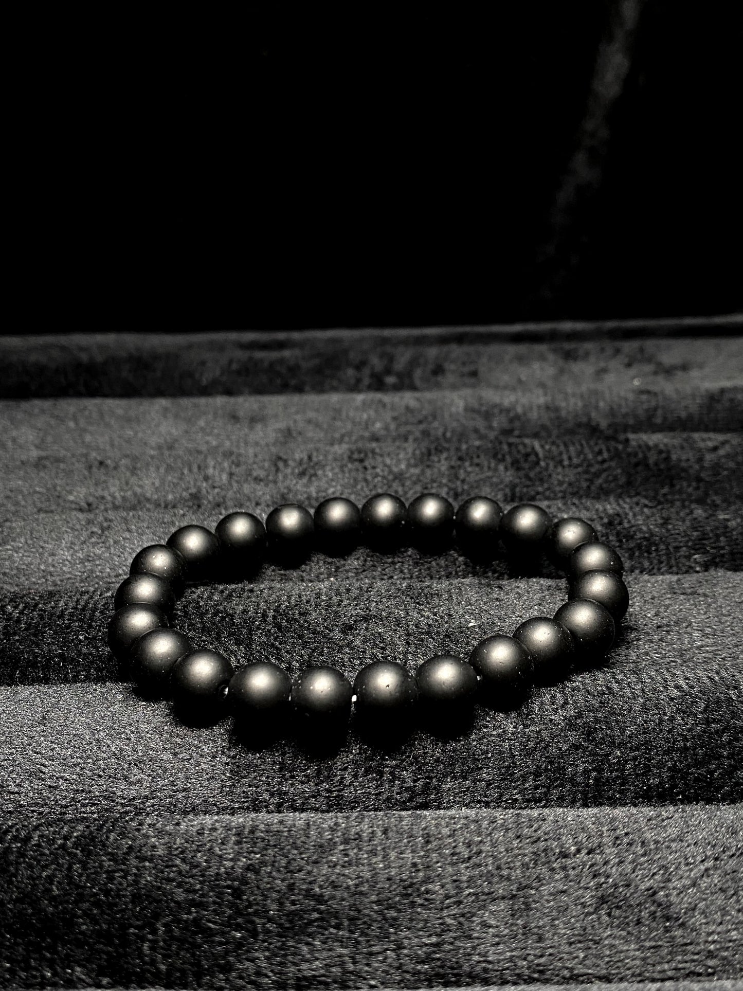 Matte Black Bead Bracelet + 1 FREE GIFT