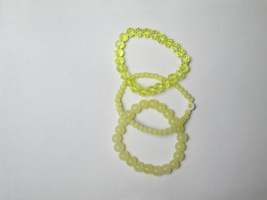 Yellow Beaded Bracelet Set | Adjustable Handmade Jewelry + 1 FREE GIFT