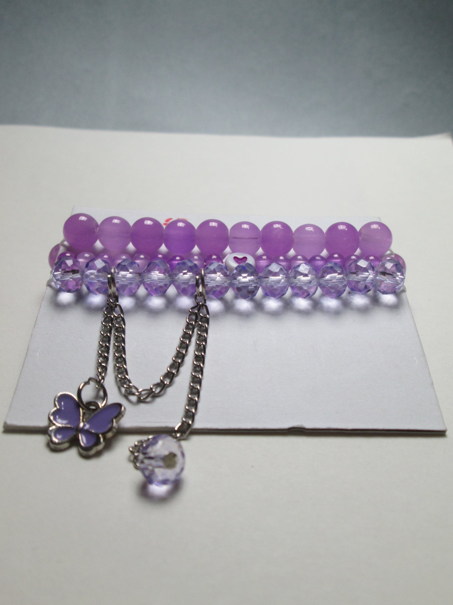 3-Pair Butterfly Adjustable Bracelet Deal | Crystal & Beaded Sets in Lavender, Green & White + 2 FREE GIFT