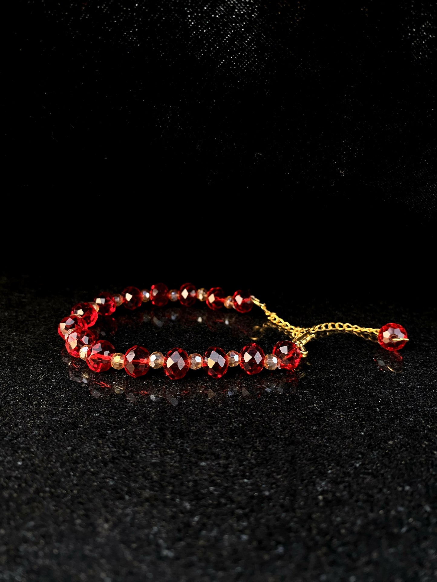 Red & Gold Beaded Bracelet