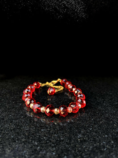 Red & Gold Beaded Bracelet