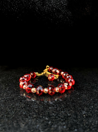 Red & Gold Beaded Bracelet