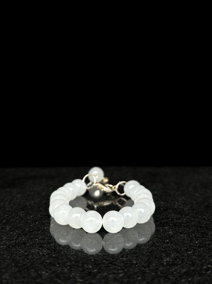 White Beaded Adjustable Bracelet + 1 FREE GIFT