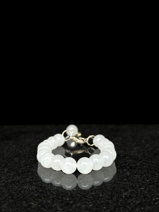 White Beaded Adjustable Bracelet