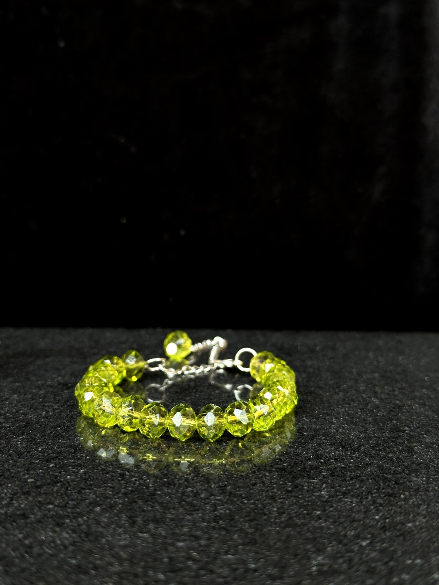 Green Glow Adjustable Crystal Beads Bracelet + 1 FREE GIFT