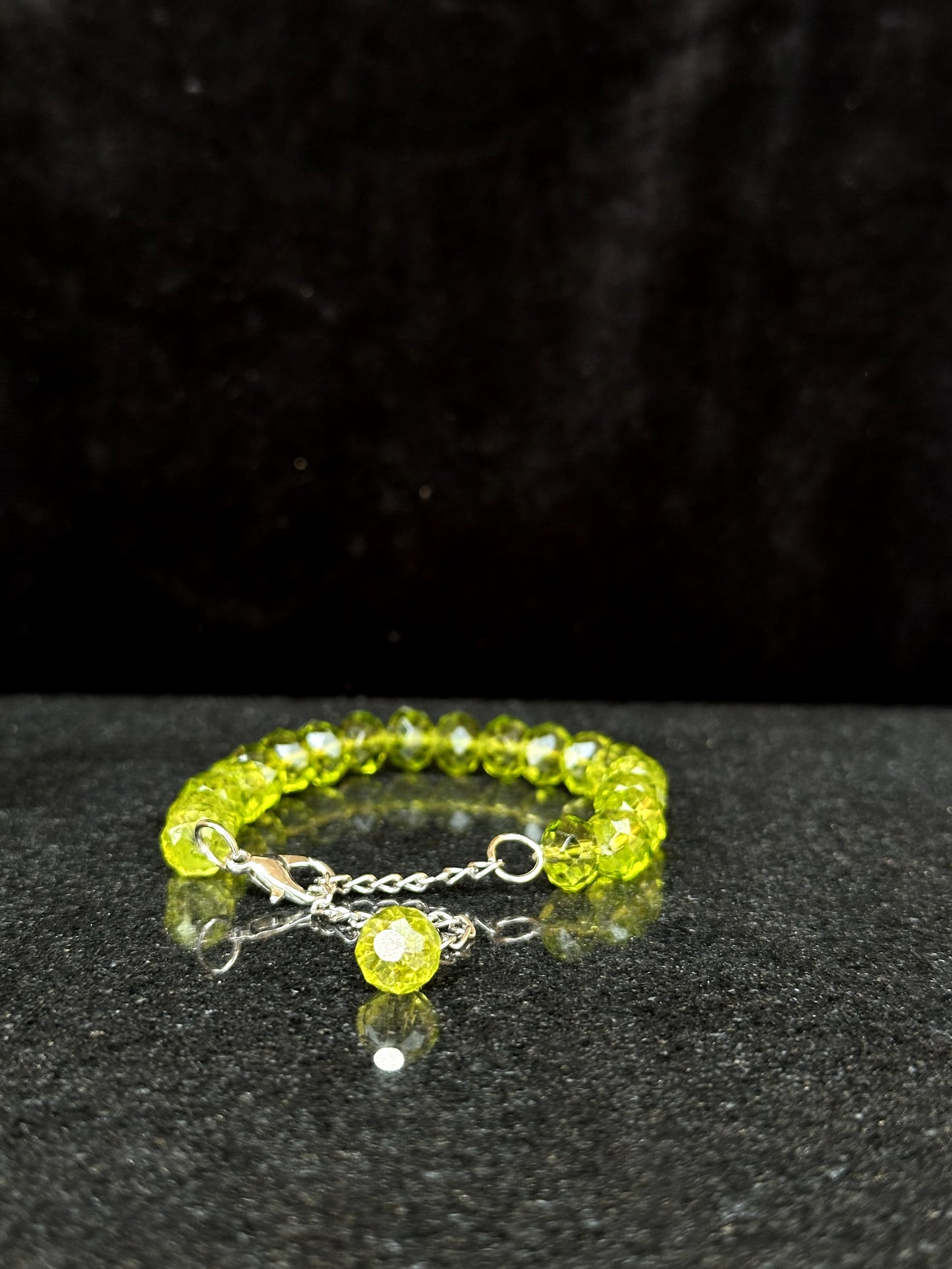 Green Glow Adjustable Crystal Beads Bracelet + 1 FREE GIFT