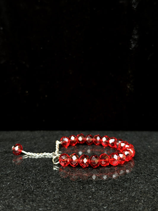 RED CRYSTAL BEADS BRACELET