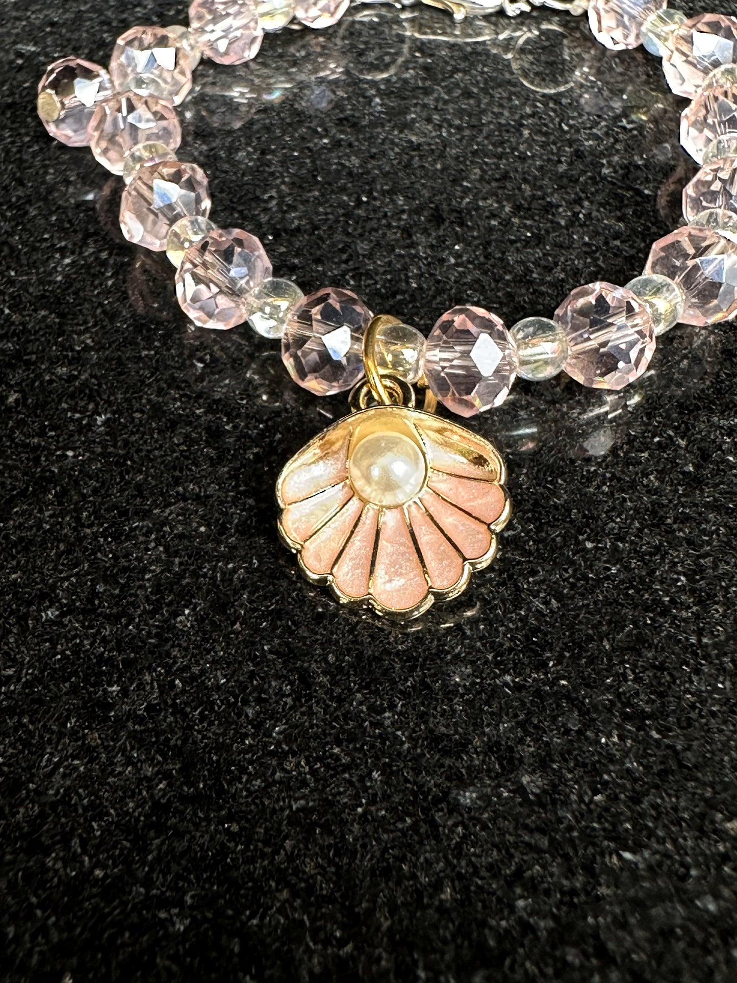 Blush Crystal Seashell Charm Bracelet + 1 FREE GIFT