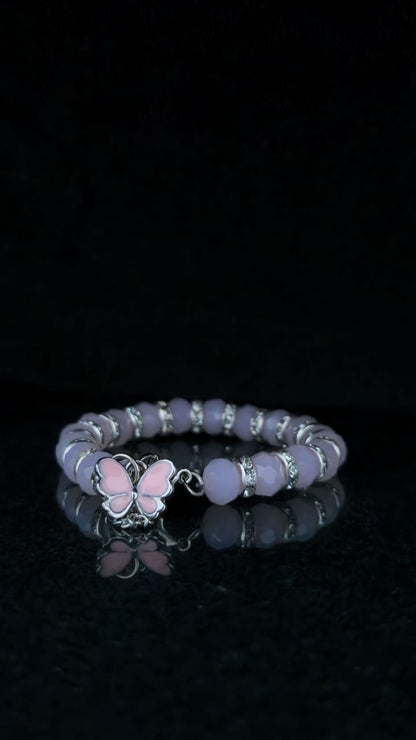 Lavender Butterfly Charm Bracelet + 1 FREE GIFT