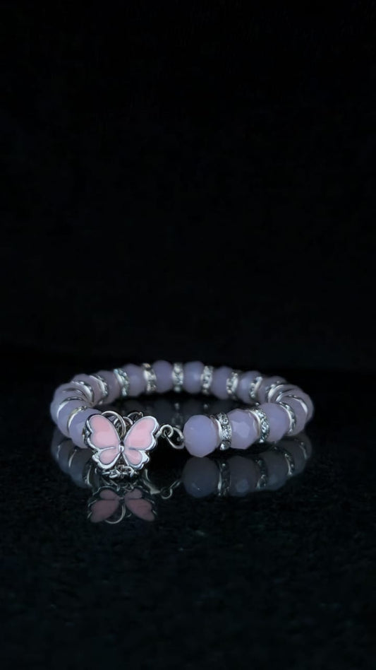 Lavender Butterfly Charm Bracelet