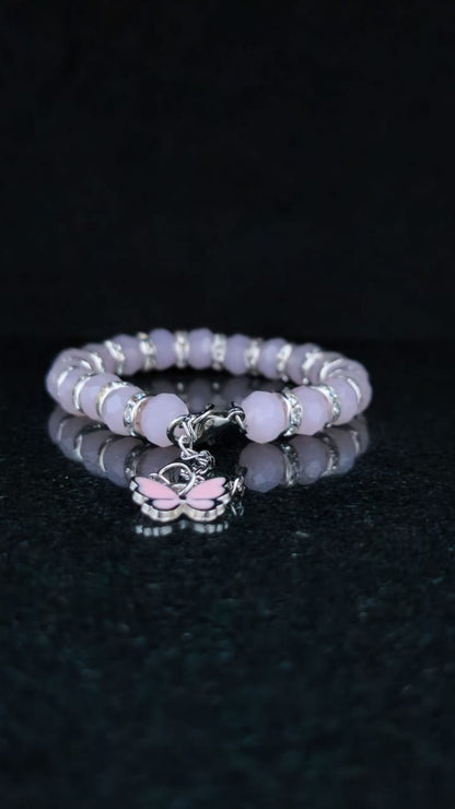 Lavender Butterfly Charm Bracelet + 1 FREE GIFT