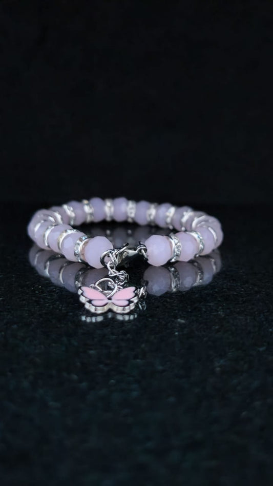 Lavender Butterfly Charm Bracelet