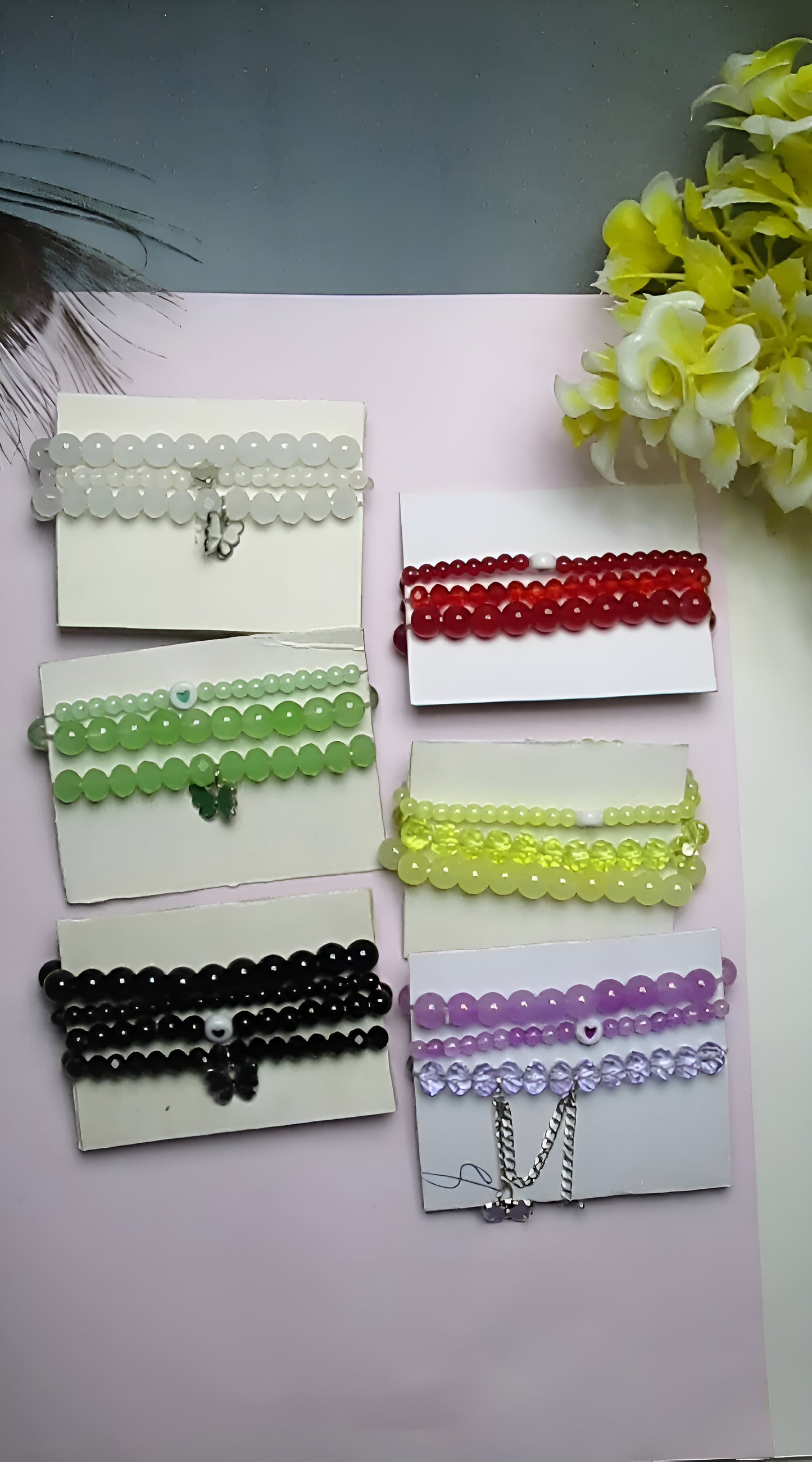 6-Pair Butterfly Adjustable Bracelet Deal | Crystal & Beaded Sets + 3 FREE GIFT