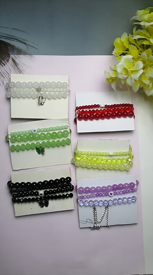 6-Pair Butterfly Adjustable Bracelet Deal | Crystal & Beaded Sets + 3 FREE GIFT