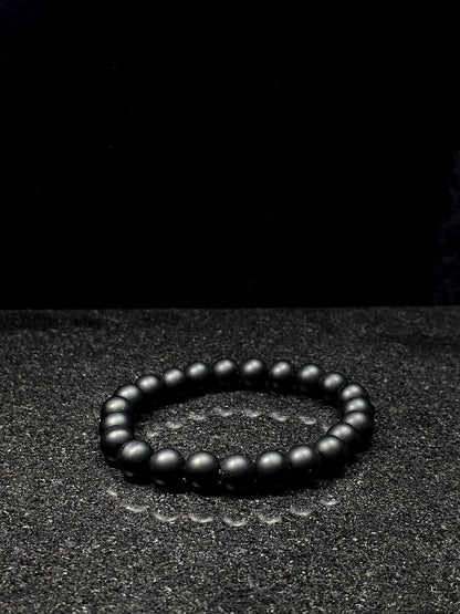 Matte Black Bead Bracelet + 1 FREE GIFT