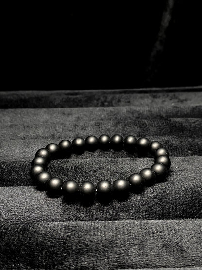Matte Black Bead Bracelet + 1 FREE GIFT