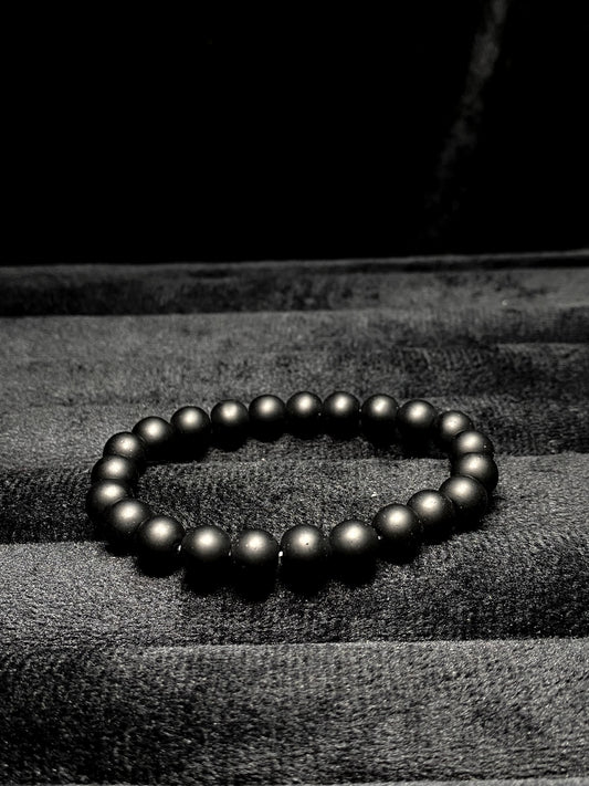 Matte Black Bead Bracelet + 1 FREE GIFT
