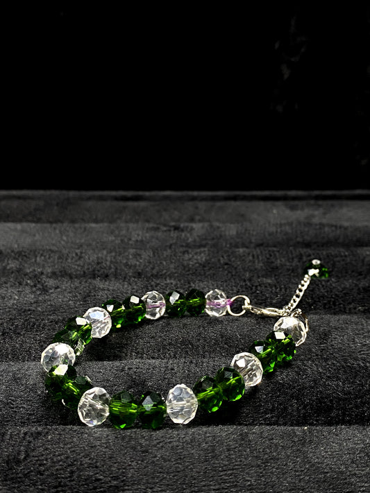 Chevron Pattern White-Green Bracelet + 1 FREE GIFT
