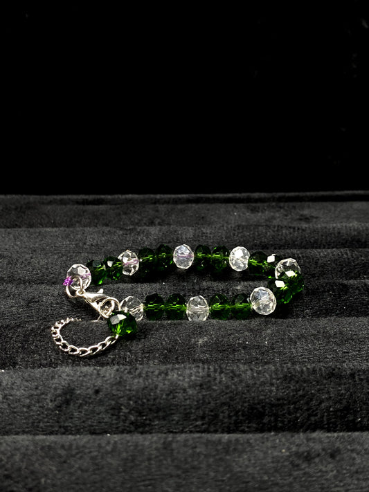 Chevron Pattern White-Green Bracelet + 1 FREE GIFT