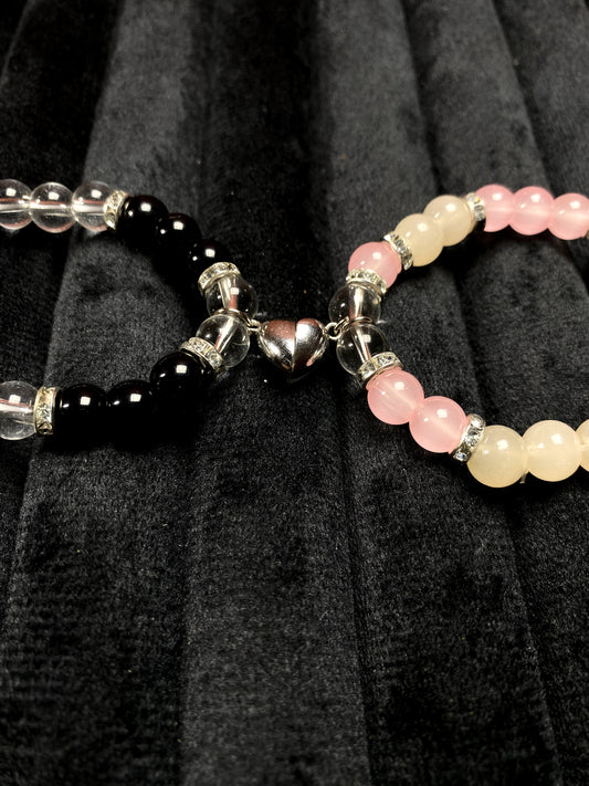 Bonded Hearts Bracelet Pair – Adjustable Couple/Friendship Set + 1 FREE GIFT
