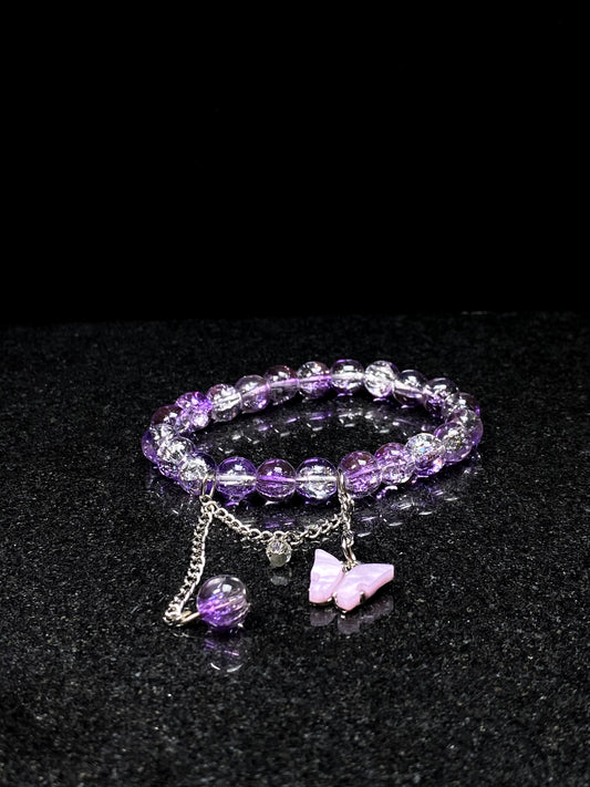 Purple Butterfly – Crack Bead Bracelet 🦋+ 1 FREE GIFT