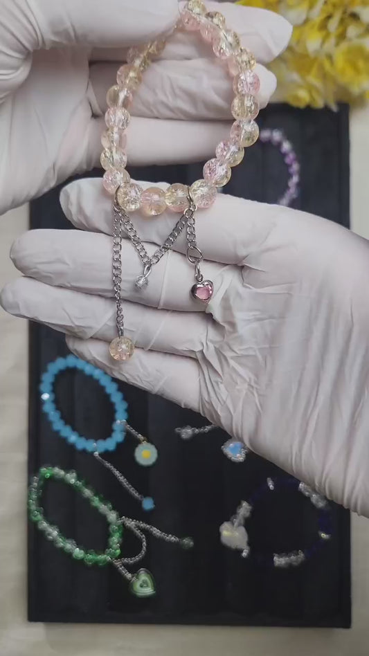 Sun Set Glow - Crack beads Bracelet + 1 FREE GIFT