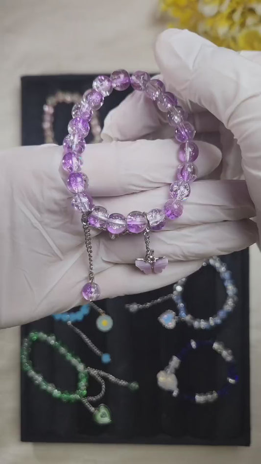Purple Butterfly – Crack Bead Bracelet 🦋+ 1 FREE GIFT